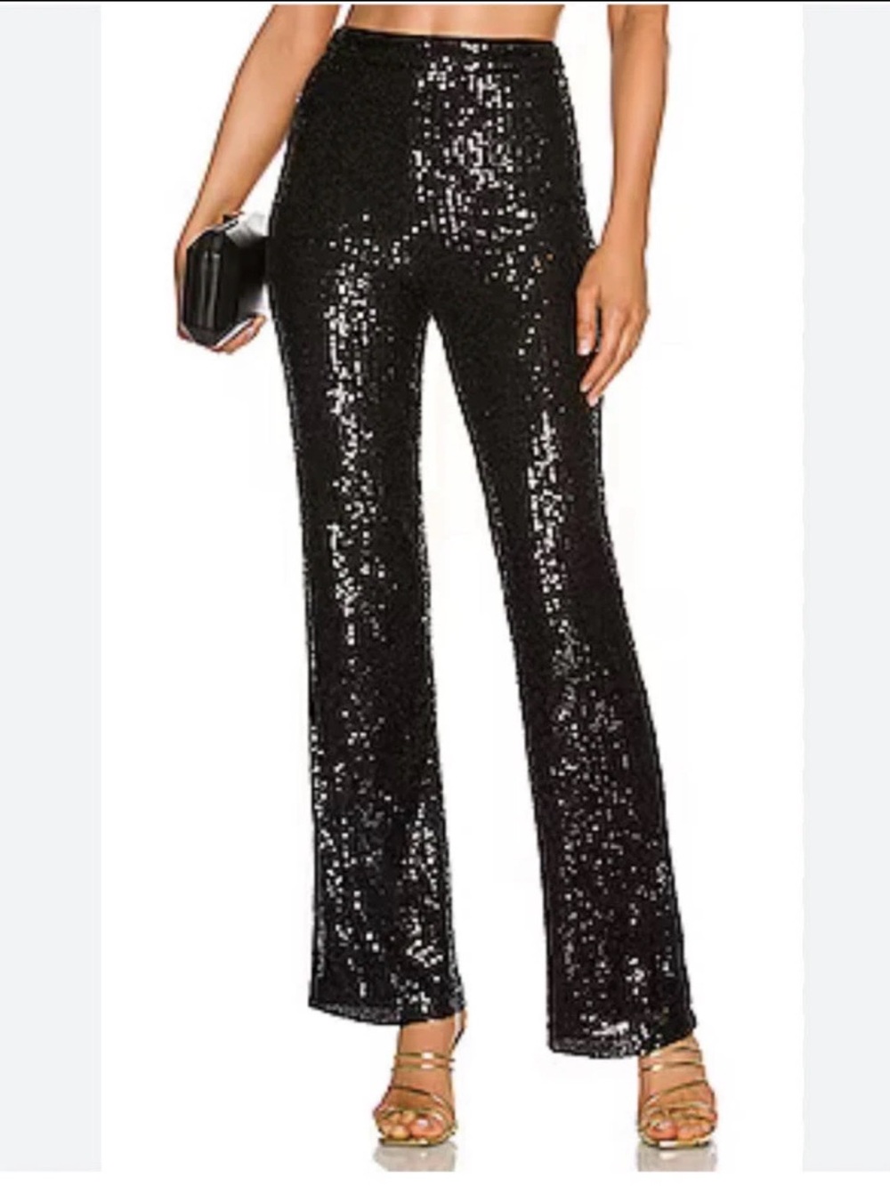 House of Harlow 1960 Black Sequin Flare Pants Party New Years Special Event XS